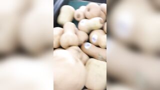 Perverted Algerian mom chooses veggies to tease her XXX pussy with