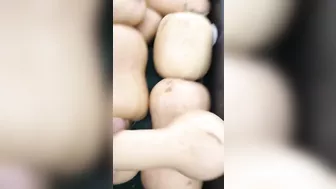 Perverted Algerian mom chooses veggies to tease her XXX pussy with