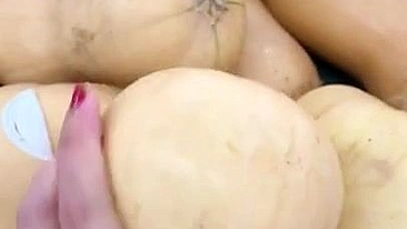Perverted Algerian mom chooses veggies to tease her XXX pussy with