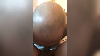 Turkish mom temptingly spreads legs for bald boy who gives XXX cunnilingus