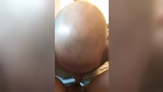 Turkish mom temptingly spreads legs for bald boy who gives XXX cunnilingus