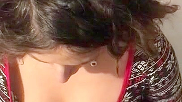 Maghreb mom takes saggy breasts out of top in the solo XXX video