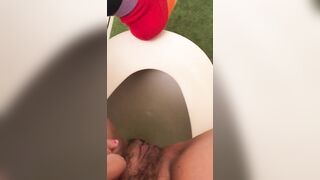 Lebanese mom loves hairy pussy and captures it during XXX pissing