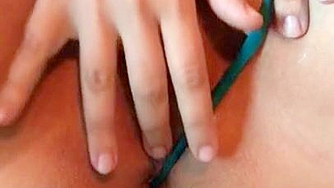 Arab mom in green panties shows her XXX way of masturbation on camera