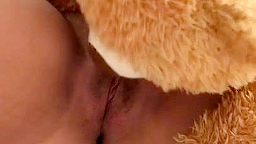 Mature Qatar mom performs XXX masturbation exploiting a teddy bear as toy
