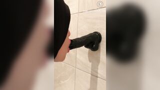 Mom in hijab enjoys wild XXX blowjob she demonstrates on a dildo