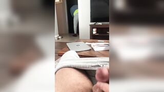 Guy freakily jerks off in front of his XXX appealing Muslim maid