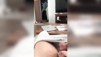 Guy freakily jerks off in front of his XXX appealing Muslim maid