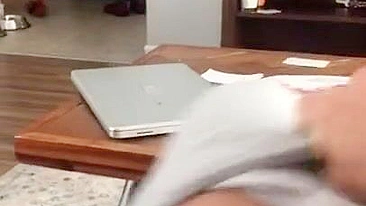 Guy freakily jerks off in front of his XXX appealing Muslim maid