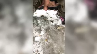 Winsome mom exposes juicy cunt when she pisses in outdoor XXX video