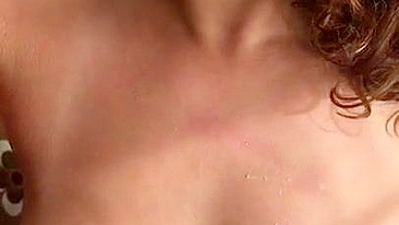 Egyptian mom with dark hair enjoys XXX toy in her mouth in the close-up video