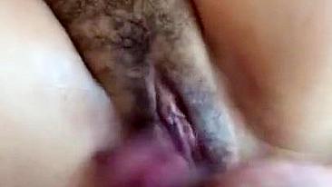 Moroccan mom masturbates hairy while XXX lover drills it on camera