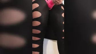 Boy captures Arab mom in black with naked breasts and pink XXX toy