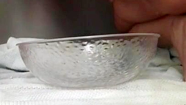 Arab mom receives XXX satisfaction and squirts a lot in a glass bowl