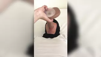 Arab mom in hijab drills her throat with sex toy in the solo XXX video