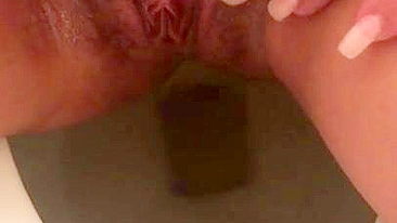 Naked Arab mom in hijab pisses missing toilet in fetish XXX porn close-up