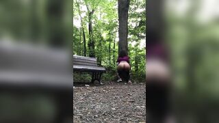 Eccentric Arab mom flashes her big XXX ass outdoors in the park