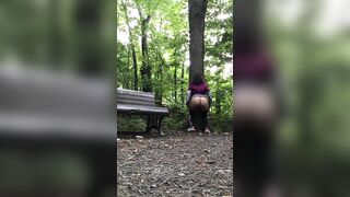 Eccentric Arab mom flashes her big XXX ass outdoors in the park