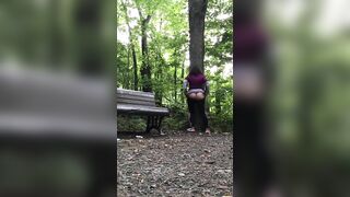 Eccentric Arab mom flashes her big XXX ass outdoors in the park