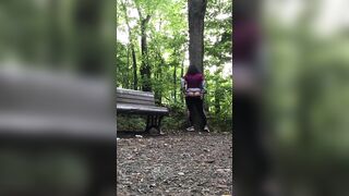 Eccentric Arab mom flashes her big XXX ass outdoors in the park