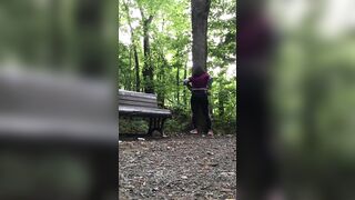 Eccentric Arab mom flashes her big XXX ass outdoors in the park