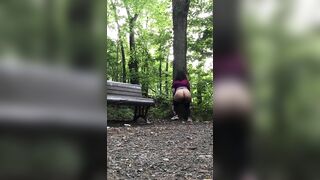 Eccentric Arab mom flashes her big XXX ass outdoors in the park