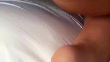 Tanned Arab mom teases with beautiful big booty posing on the bed