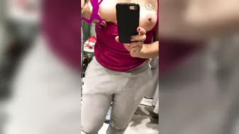 Shameless Arab mom shows and records her tits in the changing booth Shameless Arab mom shows and records her tits in the changing booth