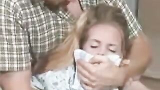 Perv dad passed out daughter with chloroform and uses her while mom sleep