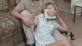 Perv dad passed out daughter with chloroform and uses her while mom sleep