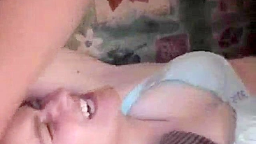 Step daughter beaten and brutally fucked by drunk father while mom on worked