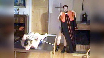 Priest with slutty-soul preform some kinky exorcism technique over a sinful nun
