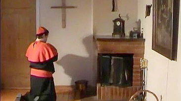 Priest with slutty-soul preform some kinky exorcism technique over a sinful nun