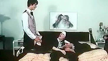 Nympho sinful nuns from 1970s hard fucked with hotel service staff