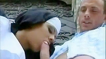 Sinful nun brutallity asshole fucking In outdoor on public place with pushy priest