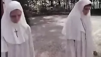 Sinful nuns brutallity fuck, submissive slut punished in lezdom threesome! Vitage XXX