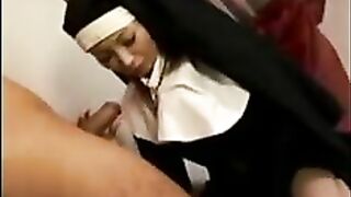 Japanese sinful nun fucked and creampied she begs him to fuck easy