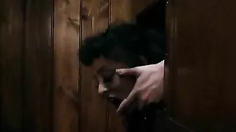 Shocked sinner meets dirty priest in confession church room Shocked sinner meets dirty priest in confession church room