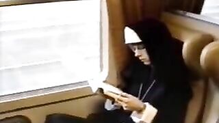 Nun Fuck Train - Kinky sinful nun shame the church by fucking hard on the train | AREA51.PORN