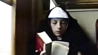 Kinky sinful nun shame the church by fucking hard on the train