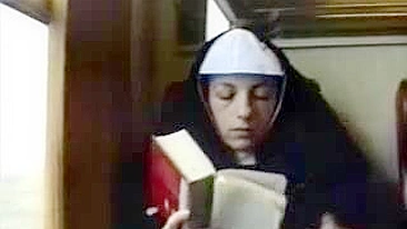 Kinky sinful nun shame the church by fucking hard on the train