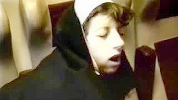 Kinky sinful nun shame the church by fucking hard on the train