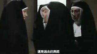 Japanese sinful nun suddenly got horny and masturbates in the monastery