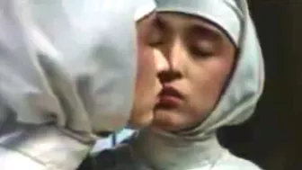 Japanese sinful nun suddenly got horny and masturbates in the monastery
