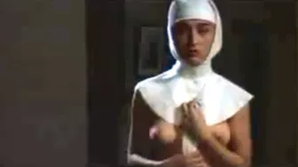 Japanese sinful nun suddenly got horny and masturbates in the monastery