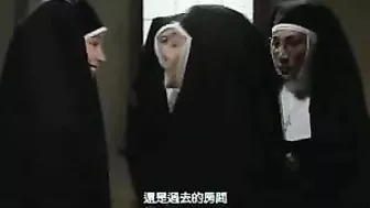 Japanese sinful nun suddenly got horny and masturbates in the monastery