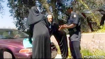 Arrested lustful nuns getting brutally anal fucked by two black police officers