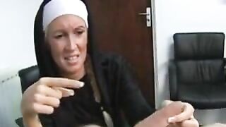 Bossy lustful nun go harsh on hard cock own spiritual mentor