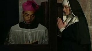 Sinful nun gets anal fucked by black priest - Cruel punishment at old monastery