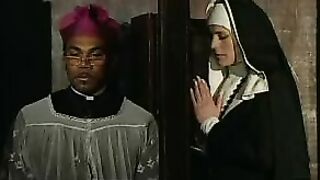 Sinful nun gets anal fucked by black priest - Cruel punishment at old monastery